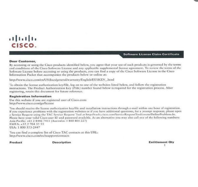 SEC License SL-29-SEC-K9 for CISCO 2901 2911 2951 series routers