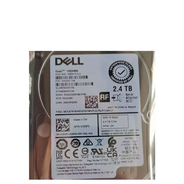 Dell 2.4TB 10K RPM SAS 12Gbps 512e 2.5in Hot-plug Hard Drive FIPS140